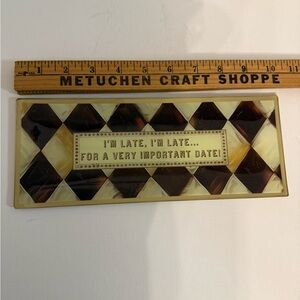 Alice in wonderland quote dish 10” plate “I’m late, I’m late…”